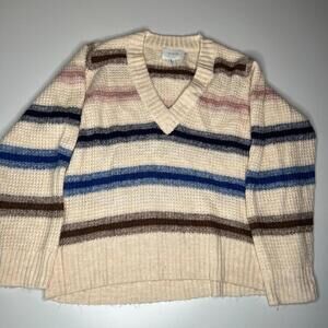 MUNTHE RANA Striped V-Neck Sweater Women’s Size 42 Wool Blend Alpaca Copenhagen